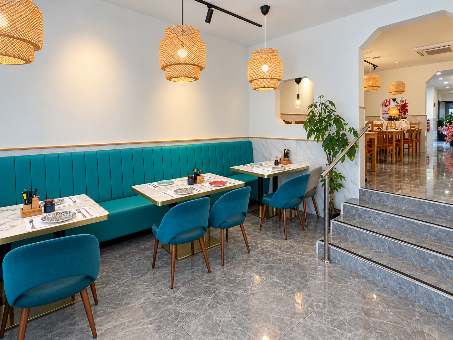 Interior restaurante chino barrio de Gracia en Barcelona