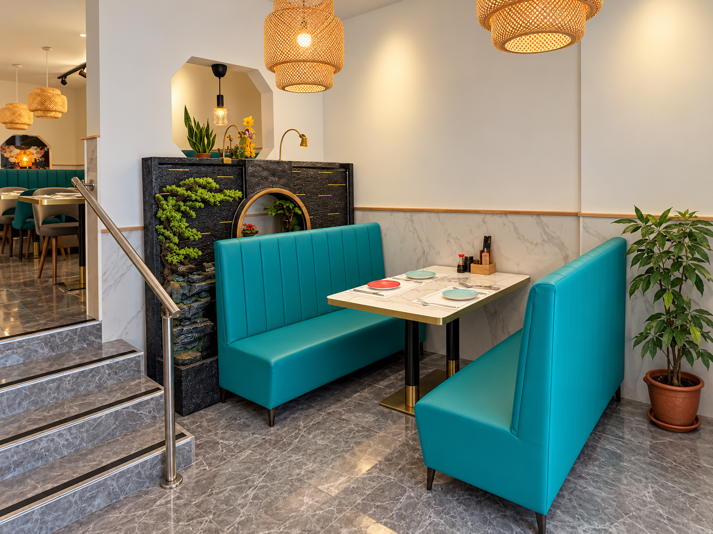 Salón Interior Restaurante Chino Prosperidad en el barrio de Gracia en Barcelona